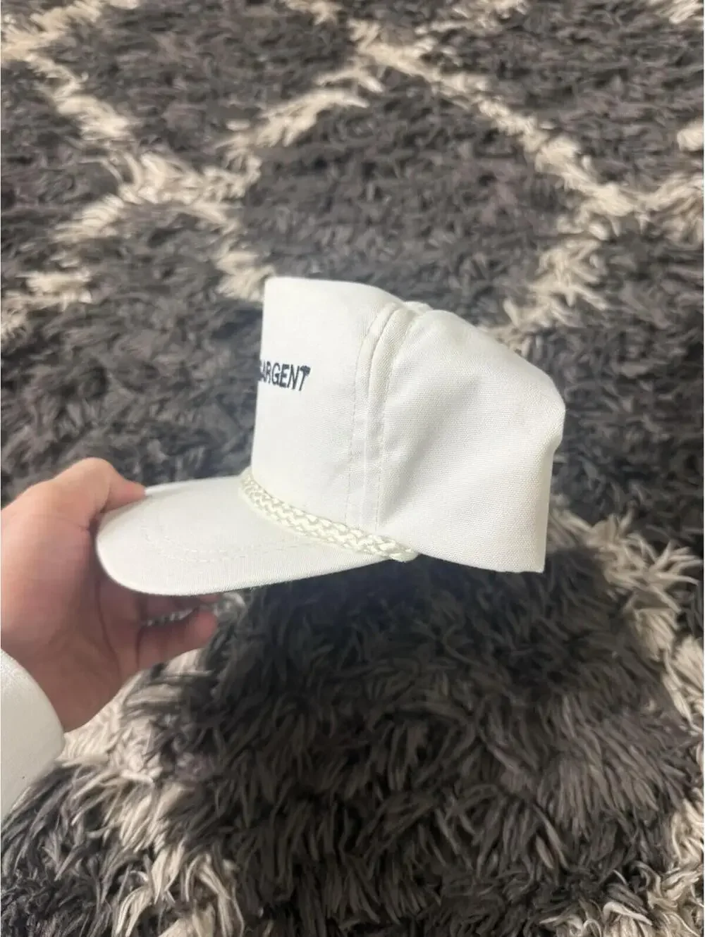 Vintage 90s Trucker Hat La Mode Cap White SnapBack Todd & Sargent USA Made